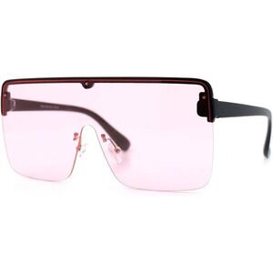 Sunglasses‎ Black Lens Oversized Retro Rimless Square Black Lens Flat Lens New